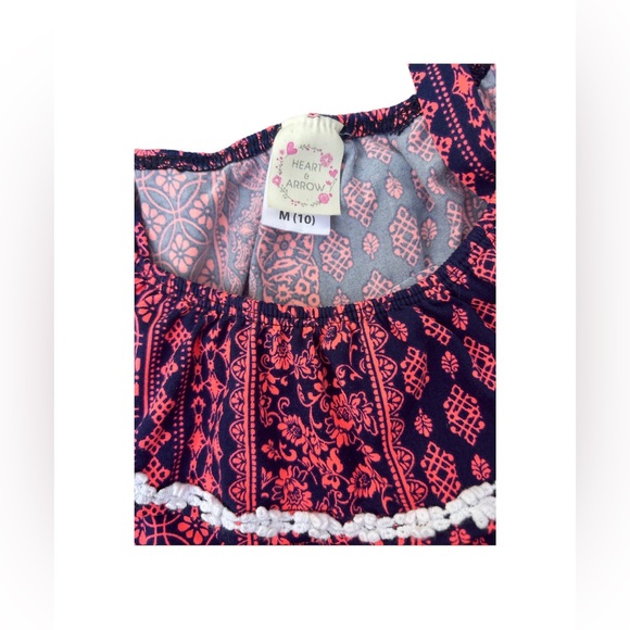 Heart & Arrow Girl’s Navy & Neon Pink Romper Size 10 - Picture 3 of 5
